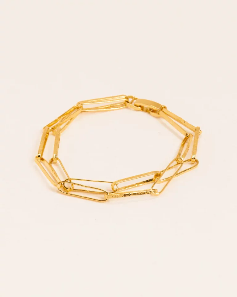 Wouters & Hendrix Hammered link chain bracelet in silver BSC043GP — Juweliers Paul