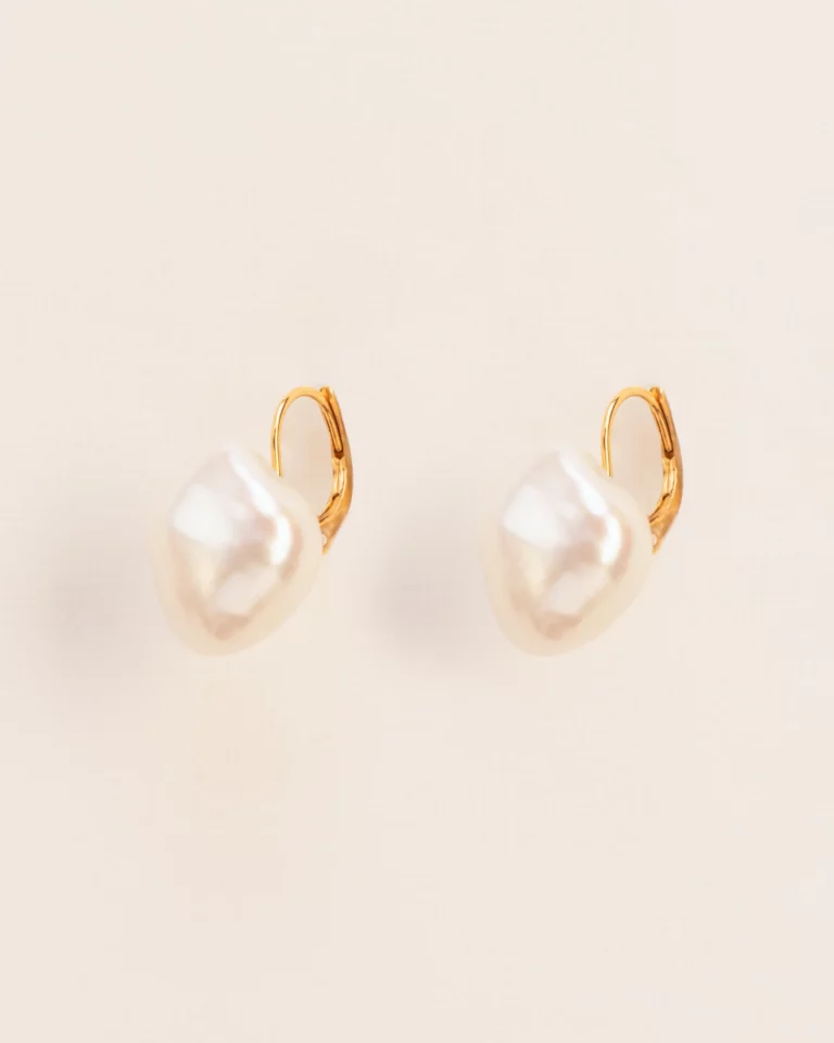 Wouters & Hendrix Leverback earrings with large pearl in silver ESC032GP — Juweliers Paul