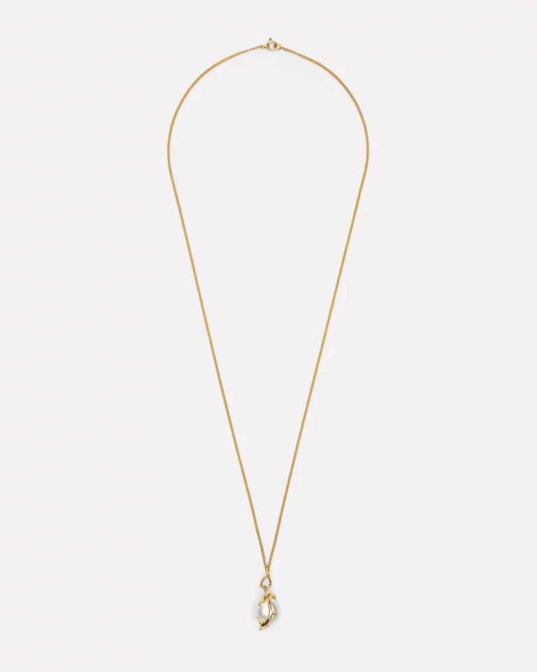Wouters & Hendrix Long necklace with thorned pendant and freshwater pearl NFF005GP — Juweliers Paul