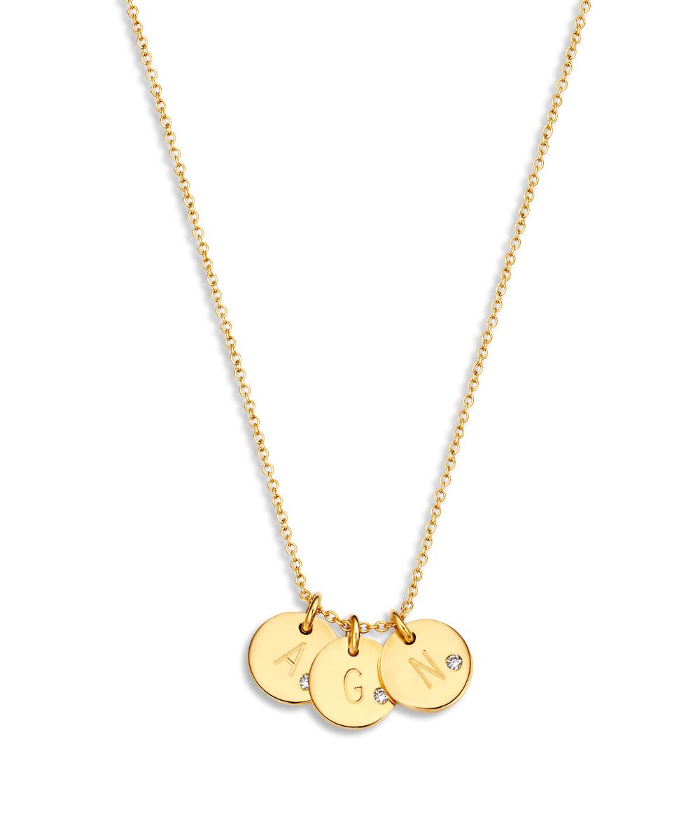 Just Franky Coin Necklace 3 Diamond Coins
