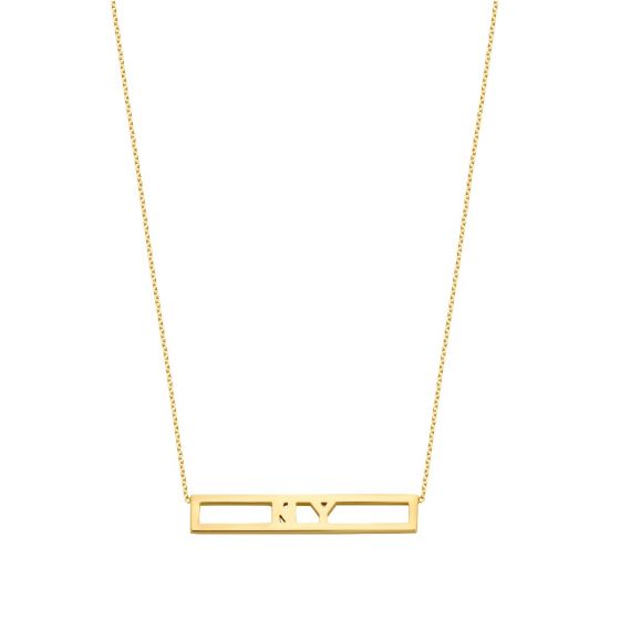 Just Franky Love Bar Necklace 2 Letters