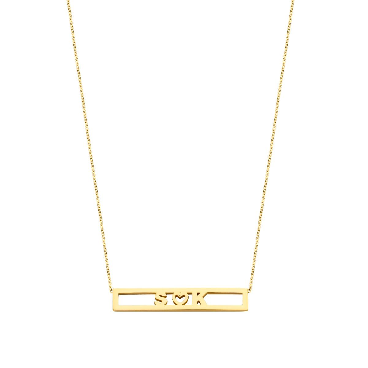 Just Franky Love Bar Necklace 3 Letters