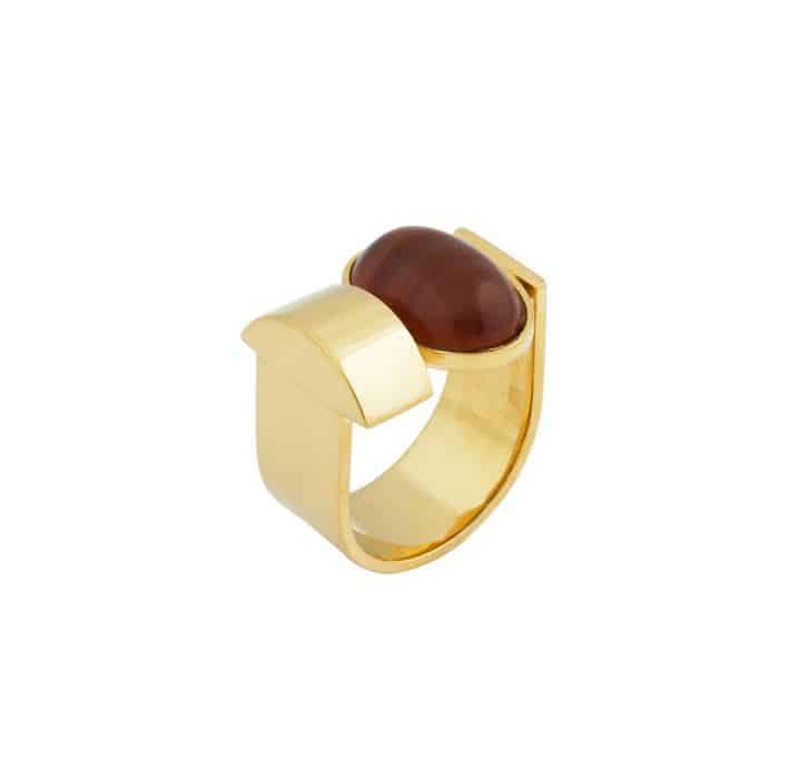 Studio Collect Open Carnelian Agate Statement Ring KR10GP