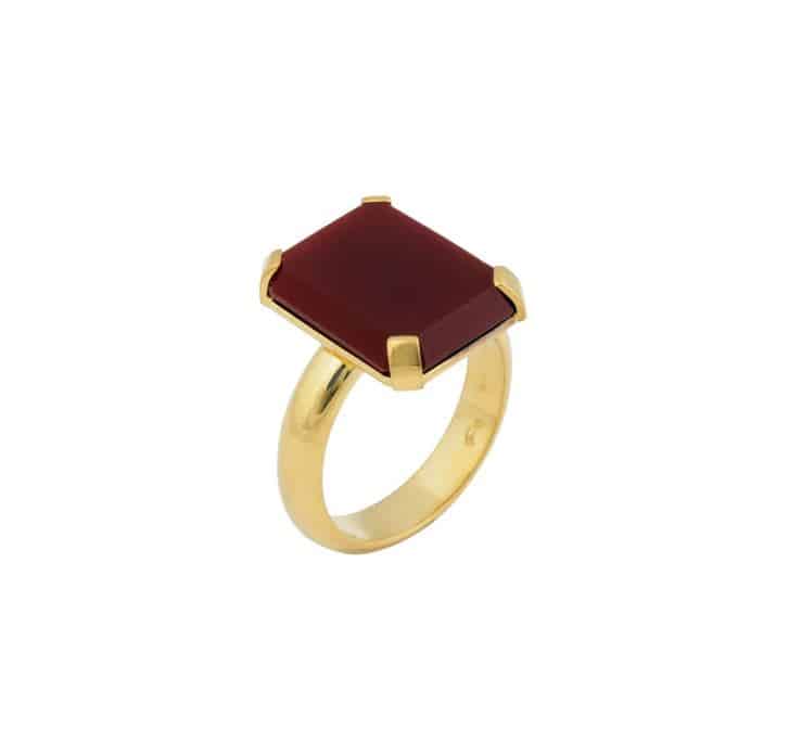 Studio Collect Timeless Emerald Cut Agate Ring KR6GP