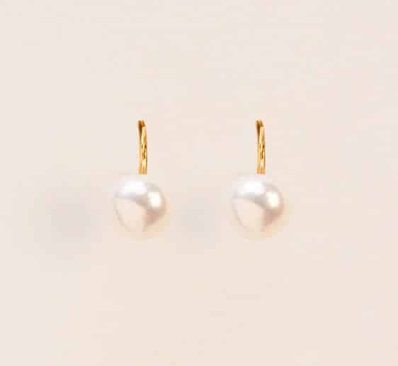 Wouters & Hendrix 18kt Gold Leverback earrings with pearl EGC035YG00