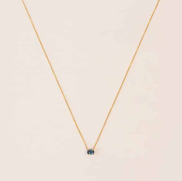 Wouters & Hendrix 18kt Gold Necklace with london blue topaz NGC001YG01
