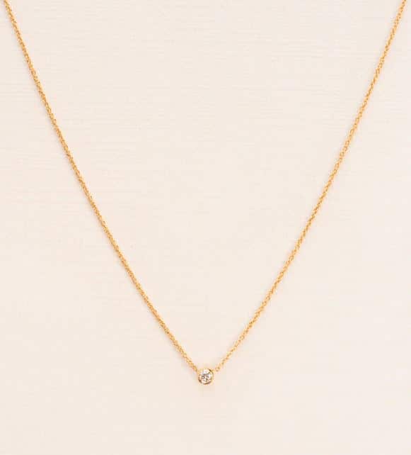 Wouters & Hendrix 18kt Gold Necklace with white diamond NGD001YG01