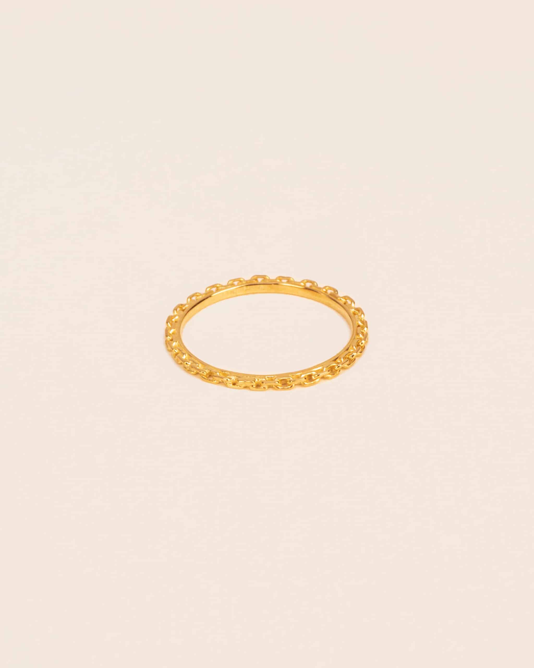 Wouters & Hendrix 18kt Gold Ring with trace chain finish RGC006