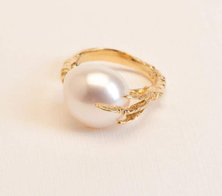 Wouters & Hendrix 18kt Gold statement crow's foot Ring with Freshwater Pearl RGC029